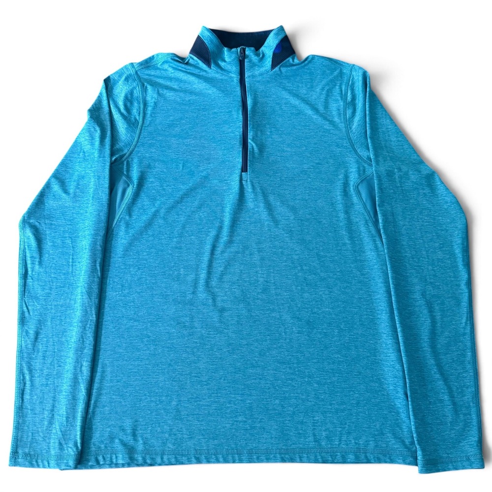 Greyson 1/4 Zip Pullover Men S Heather Blue Camo Trim Performance Stretch Golf